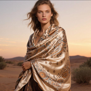 ผ้าพันคอไหมขนาดใหญ่ 90 * 90 ซม. แบบสั่งทำได้ MOQ ต่ำ วัสดุผ้าซาติน สำหรับผู้หญิง - Product Image 1