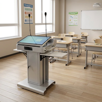 Podio Digital Interactivo Personalizado con Pantalla Táctil LCD y Micrófono Dual para Aulas, Conferencias y Salas de Reuniones