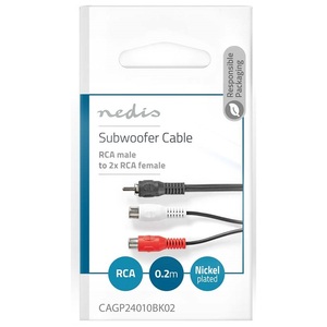 Cable de Subwoofer RCA Macho a 2x RCA Hembra de 20cm, Conector de Audio y Video Negro - Product Image 4