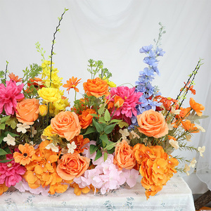 Decorazioni per Matrimoni Ghirlande Floreali Ornamenti per Eventi Palcoscenico Fiori Artificiali Runner <span class=keywords><strong>di</strong></span> <span class=keywords><strong>Rose</strong></span> Rosse per Sfondo Vendita all'Ingrosso - Product Image 6