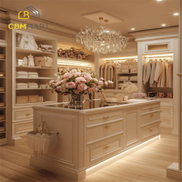 CBMMart Armoire de luxe avec éclairage LED Placards de chambre à coucher de style shaker pour maisons