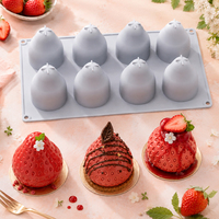 Moule à gâteau en silicone SILIKOLOVE Factory, série fruits, 6 cavités, forme fraise, LFGB Platinum, sans BPA, pour mousse et pâtisserie