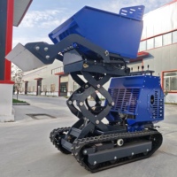Mini-dumper sur chenilles robuste de 1000 kg, diesel, avec benne hydraulique inclinable, pour travaux de terrassement