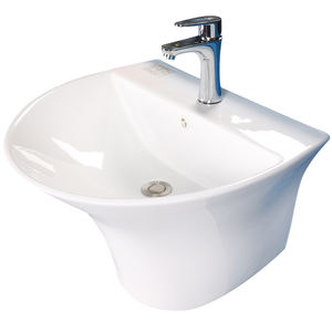 Lavabo mural suspendu de haute qualité en céramique pour salle de bain, fabriqué en Chine - Product Image 4