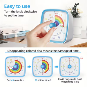 Mayorista Temporizador <span class=keywords><strong>Visual</strong></span> para Niños Estudiantes de Escuela Primaria Multifuncional Mini Plástico Impermeable Dial Control Táctil Temporizador - Product Image 5