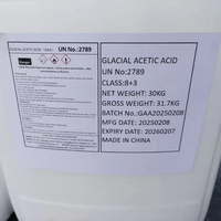 Acide Acétique Fût de 30 kg GAA 99,8 % Qualité Industrielle Haute Pureté