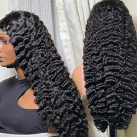Perruque frontale en dentelle HD bouclée en cheveux vierges birmans bruts, densité 250 %, sans colle, pour femmes noires