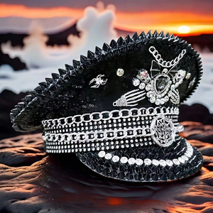 Steampunk-Kapitänsmütze mit Strass und individuellem Logo, geeignet für <span class=keywords><strong>Trafalgar</strong></span> Day und maritime Zeremonien, niedrige Mindestbestellmenge. - Product Image 4