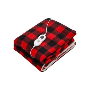 Couverture électrique chauffante en flanelle polaire chaude lavable personnalisée en gros pour l'hiver à carreaux rouges pour la couverture de Ainik - Product Image 3