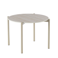 Ensemble de tables basses rondes en carton, design moderne et luxueux, couleur crème nordique, pour salon