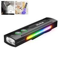 Lampe torche EDC plate Wurkkos HD01PRO, laser vert UV 365nm, LED blanche à faisceau large, mini torche, lumière latérale RGB avec queue magnétique