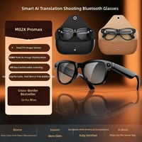 Nouvelles lunettes intelligentes M02x PRO MAX avec traduction IA, caméra 8MP, étui à chargement inversé, connectivité Wi-Fi, reconnaissance d'image/d'objet et commande vocale