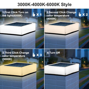 Luce solare LED da parete effetto gradiente IP65 lampade a induzione per cortili giardini pilastro quadrato faro per uso esterno - Product Image 2