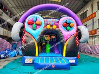 Structure gonflable de jeu vidéo avec manette, château gonflable pour enfants avec toboggan