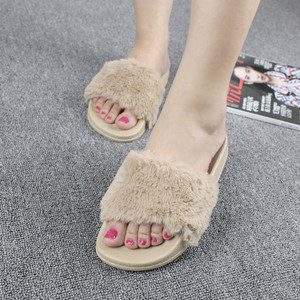 New model wholesale high-quality artificial fur fashion fur slippers with anti-slip <b>function</b> women's <b>shoes</b> for summer - Product Image 5