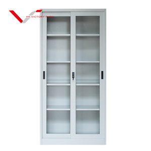 Meuble de bureau design moderne, armoire de classement multifonction en acier à 4 étagères avec porte vitrée, armoire de rangement métallique - Product Image 5