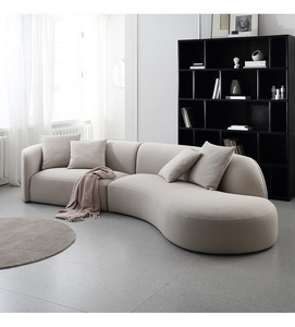 Sofás Cómodos de Terciopelo de Estilo Moderno y Juvenil, Diseño Curvo Único para Sala de Estar de Lujo, Muebles para el Hogar - Product Image 6