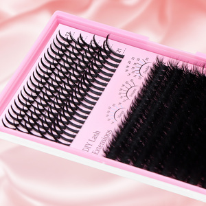 Khối lượng bán buôn Fluffy cụm D <span class=keywords><strong>Curl</strong></span> DIY cụm lông mi nhãn hiệu riêng DIY <span class=keywords><strong>Lash</strong></span> phần mở rộng - Product Image 5