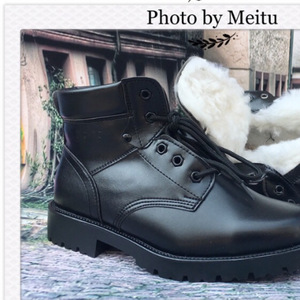 Botas de Nieve de Cuero para Hombre, Forradas de Lana, Antideslizantes, para Exteriores, Tacón Medio, Color Sólido, Forro de Piel de Vaca - Product Image 2