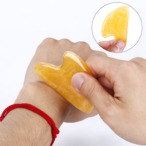 Outil de beauté du visage Gua Sha en résine cristal rose <span class=keywords><strong>Guacha</strong></span> Board Logo personnalisé forme de coeur bleu rose soins du visage outils de massage Guasha - Product Image 3