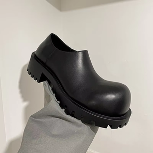 Wholesale Custom Logo Men <b>Women</b> Thick Sole Casual <b>Oxford</b> <b>Shoes</b> Large Size Toe Black Anti-Slip Genuine Leather Breathable Unisex - Product Image 1