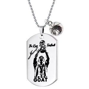 Collana con Ciondolo in Acciaio Inossidabile di Lionel Messi e <span class=keywords><strong>Cristiano</strong></span> <span class=keywords><strong>Ronaldo</strong></span>, Gioielli per Tifosi della Coppa del Mondo di Calcio - Product Image 3