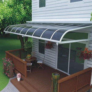 Auvent en <span class=keywords><strong>polycarbonate</strong></span> brun, supports en plastique noir, pare-soleil, auvent en <span class=keywords><strong>aluminium</strong></span>, barres avant et arrière, <span class=keywords><strong>polycarbonate</strong></span> pour extérieur - Product Image 3