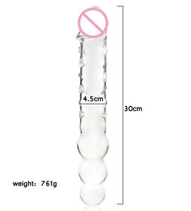 Grand gode en verre pour femmes, jouets de massage en verre de grande taille, gode en verre pour le vagin - Product Image 3