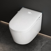 Toilettes murales intelligentes Citerne cachée Sans rebord Chasse automatique WC Siège de toilette intelligent Chauffage Télécommande disponible