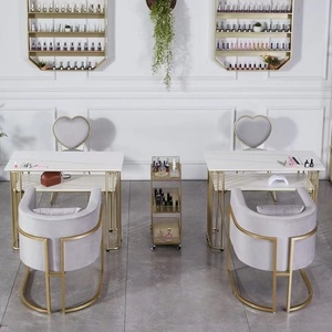 Cheap Luxury pink Professional Equipment Manicure Desk Client <b>Table</b> for <b>Nail</b> Beauty Salon Furniture <b>Nail</b> <b>Tables</b> and Chairs Sets - Product Image 6