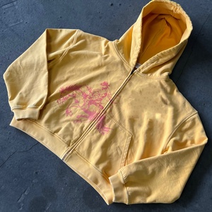 Sudadera con Capucha Personalizada para Hombre, Estilo Urbano, con Cierre, Estampado Animal DTG, Invierno, Talla Grande, Lavado Ácido, Desgastada, 100% Algodón, Informal - Product Image 1