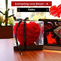 Bouquet de roses en soie romantique en forme de cœur, fleurs éternelles, boîte cadeau pour petite amie, fête des mères, Saint-Valentin, directement de l'usine