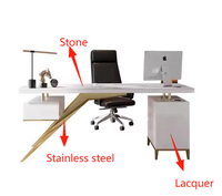 Puruo Nouvelle Arrivée Bureau en Bois Table d'Ordinateur Plateau en Ardoise