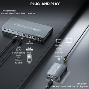 SYONG Répartiteur/Extenseur <span class=keywords><strong>HDMI</strong></span> 1080P sur Ethernet 1x4 avec Télécommande IR, 1 entrée 4 sorties, Extenseur <span class=keywords><strong>HDMI</strong></span> sur Cat6 POC + Boucle 60M - Product Image 6