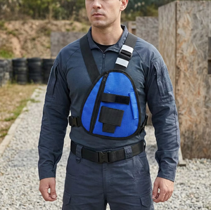 전술용 체스트 리그 MOLLE 파우치 무전기 휴대폰 홀더 조절 가능한 나일론 하네스 퀵 릴리즈 아웃도어 보안 사냥 하이킹 캠핑 - Product Image 2