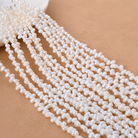 Perles de culture d'eau douce naturelles blanches AA de 4-5 mm, forme riz, trou décentré, perles lâches pour la fabrication de colliers et bracelets DIY