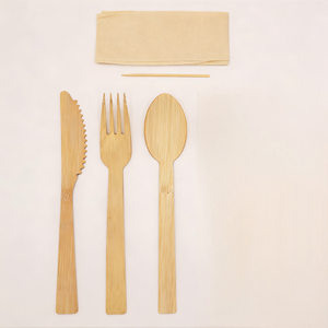 Ensemble complet <span class=keywords><strong>de</strong></span> couverts en bambou pour le <span class=keywords><strong>vol</strong></span>, style élégant et léger, boîte à lunch en bambou monobloc, couverts pour compagnies aériennes, hôtels, restauration - Product Image 2