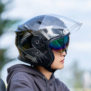 Unisex per tutte le stagioni casco elettrico mezza faccia leggero doppio visiera ABS misura universale nuova condizione-motore Evo per <span class=keywords><strong>Kask</strong></span> - Product Image 5