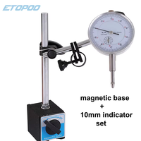 Ensemble de jauges à cadran de haute qualité avec support magnétique, base, support, jauge de mesure, type de jauge à cadran, plage de mesure 0-10 mm/0-1 pouce