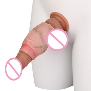 FAAK Funda de silicona realista de gran circunferencia para pene, con anillo antideslizante, para agrandamiento del pene y retraso de la eyaculación - Product Image 2