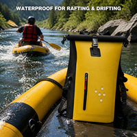 Sac à dos de rafting multifonctionnel imperméable en PVC pour l'extérieur, grande capacité, unisexe, couleur unie, sac étanche pour la navigation fluviale