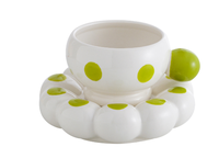 Ensemble tasse et soucoupe en céramique Nuage de bulles rose, tasse à café crémeuse mignonne avec poignée boule, vente en gros