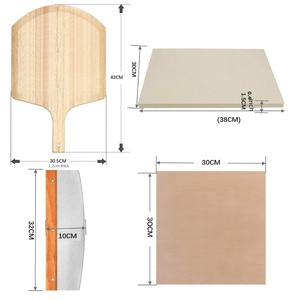 Ensemble de Plaques à Pizza en Cordiérite Luxe Léger avec Pelle en Bois et Coupe-Pizza Long - Product Image 5