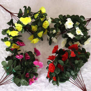 ช่อดอกไม้ขนาดเล็ก7กิ่งดอกชวนชมสำหรับตกแต่งงานแต่งงานงานเเต่งงานดอกไม้ประดิษฐ์ - Product Image 1