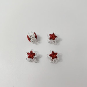 Breloques étoiles en alliage plaqué argent, design creux perlé de cristaux, pour téléphone, stylo, bijoux, accessoires DIY, unisexe - Product Image 3