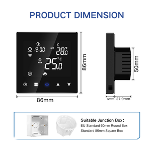 Vente en gros d'appareils électroménagers, chauffage électrique, <span class=keywords><strong>radiateur</strong></span>, thermostat mural avec <span class=keywords><strong>bouton</strong></span> tactile, écran LCD, thermostat de contrôle de la température - Product Image 2