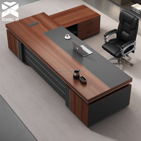 Bureau de direction moderne de luxe convertible et extensible en forme de L avec tiroirs – Mobilier de bureau