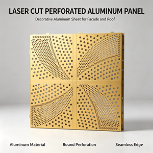 Panneau de toiture en aluminium perforé, tôle de façade découpée au laser, revêtement métallique décoratif pour toiture et extérieur de bâtiment - Product Image 6