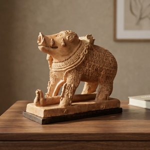 Relique cosmique Varaha historique du 11e-12e siècle – Artefact architectural d'autel de temple ancien - Product Image 1