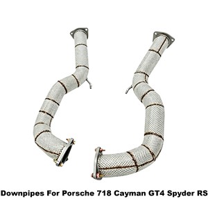 ท่อลงสแตนเลสสตีลประสิทธิภาพสูง Vortex สำหรับ Porsche 718 Cayman GT4 Spyder RS พร้อมแผ่นกันความร้อนสำหรับการปรับแต่ง - Product Image 1